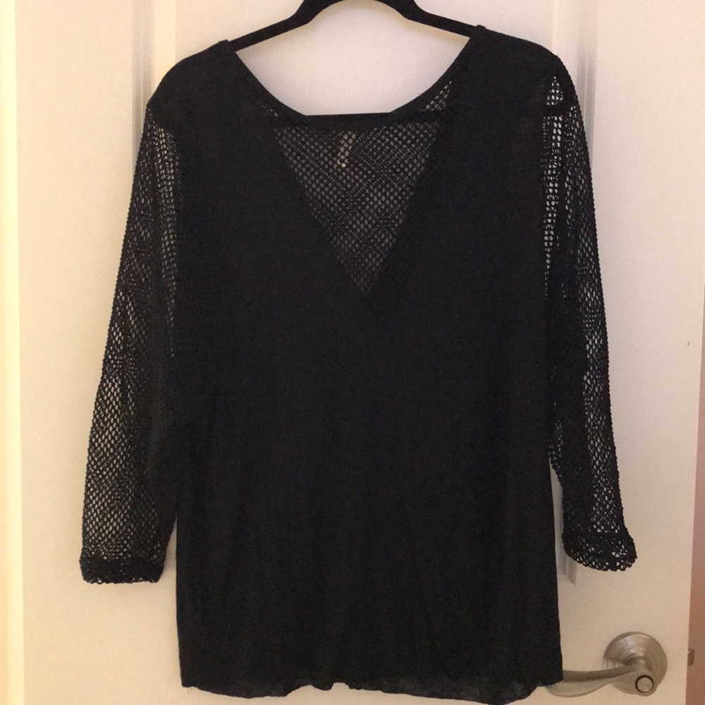 LF BLACK MESH LONG SLEEVE